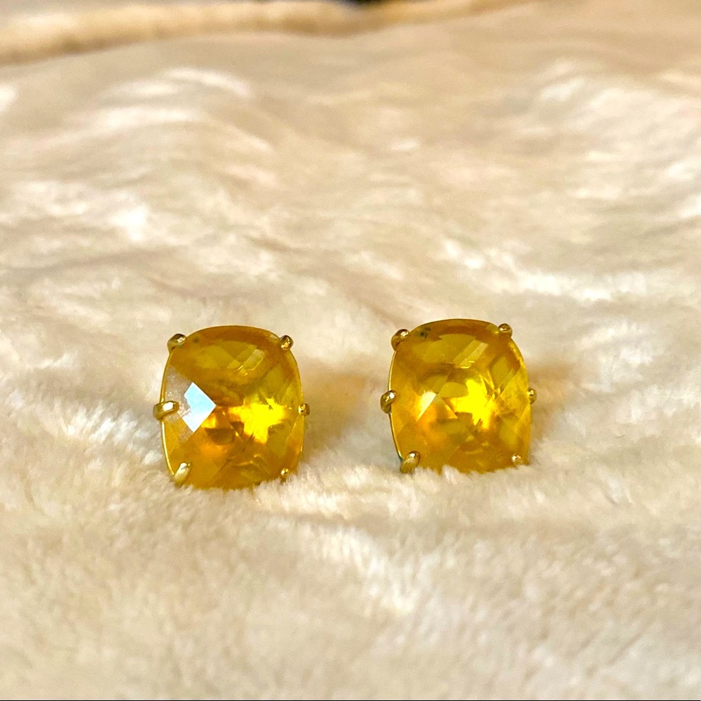 C Wonder Yellow topaz pierced studs